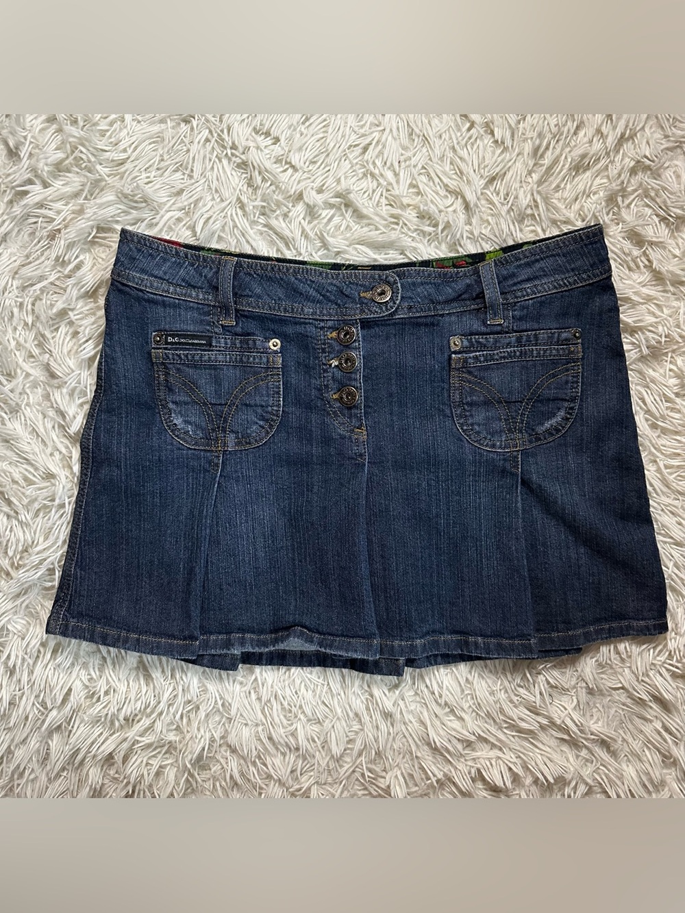 Dolce & Gabbana Dark Blue Denim Mini Skirt